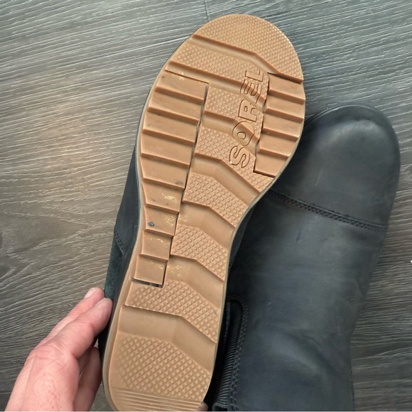 SOREL Evie Chelsea Ankle Boots Waterproof Leather Pull On Black Women's Size 7.5 - Picture 7 of 9